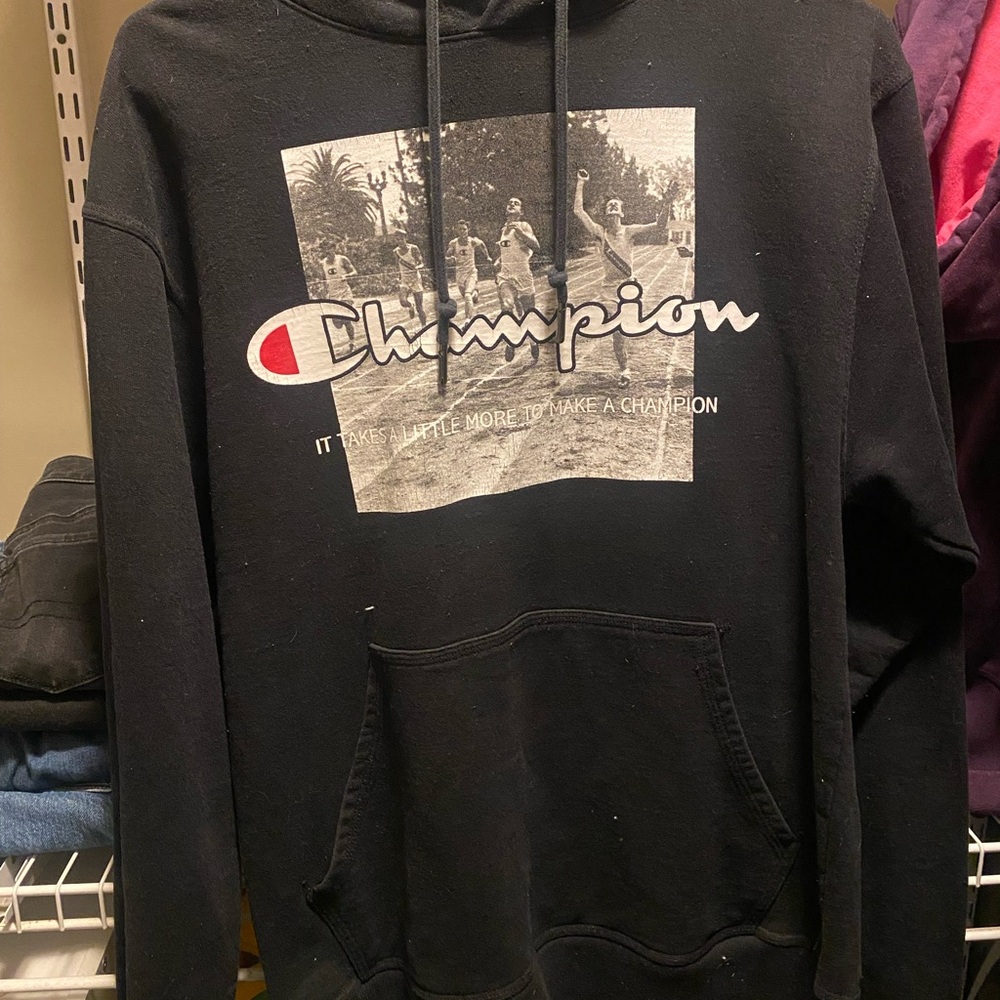 Champion Black Graphic Hoodie